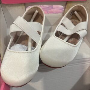 Elegant White Satin Kids Flats